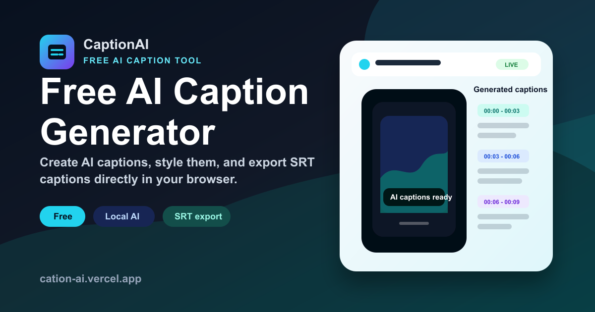 Free AI Caption Generator ์คํฌ๋ฆฐ์ท 1